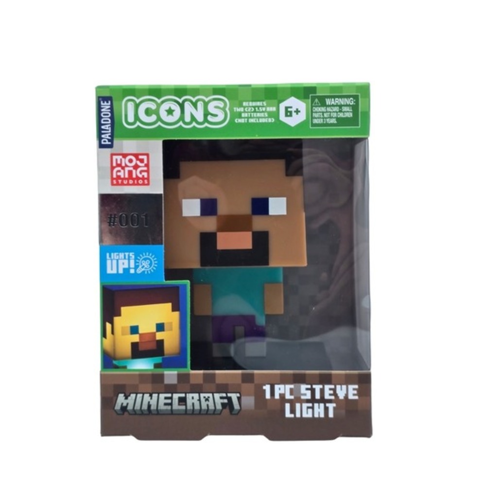 Minecraft Steve Figure Paladone Icon Series 001 LED Light‎ Collectible